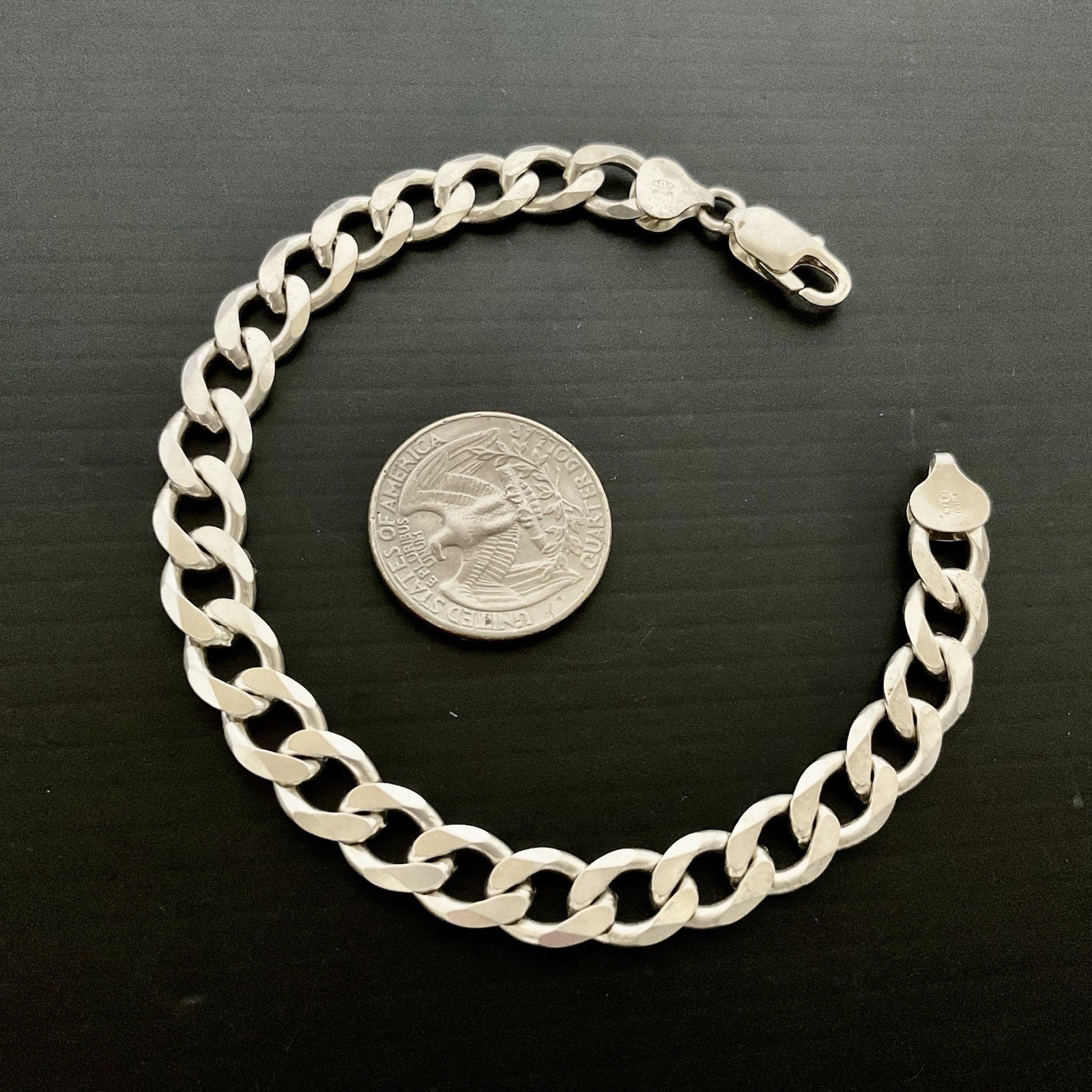 Vintage Sterling Silver Milor Italy Chain Bracelet 8.25”