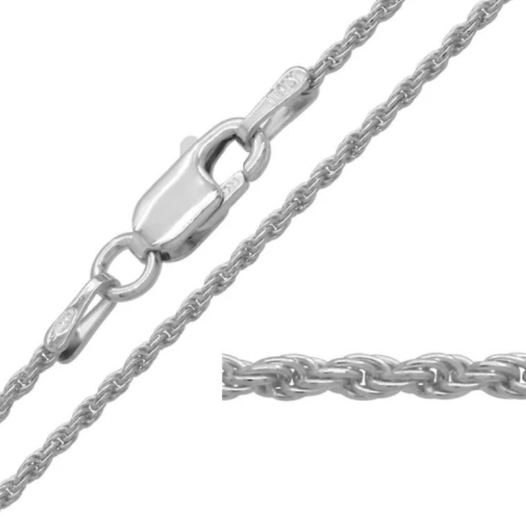 Solid .925 Sterling Silver Diamond Cut Twisted French Rope Chain Necklace Anklet
