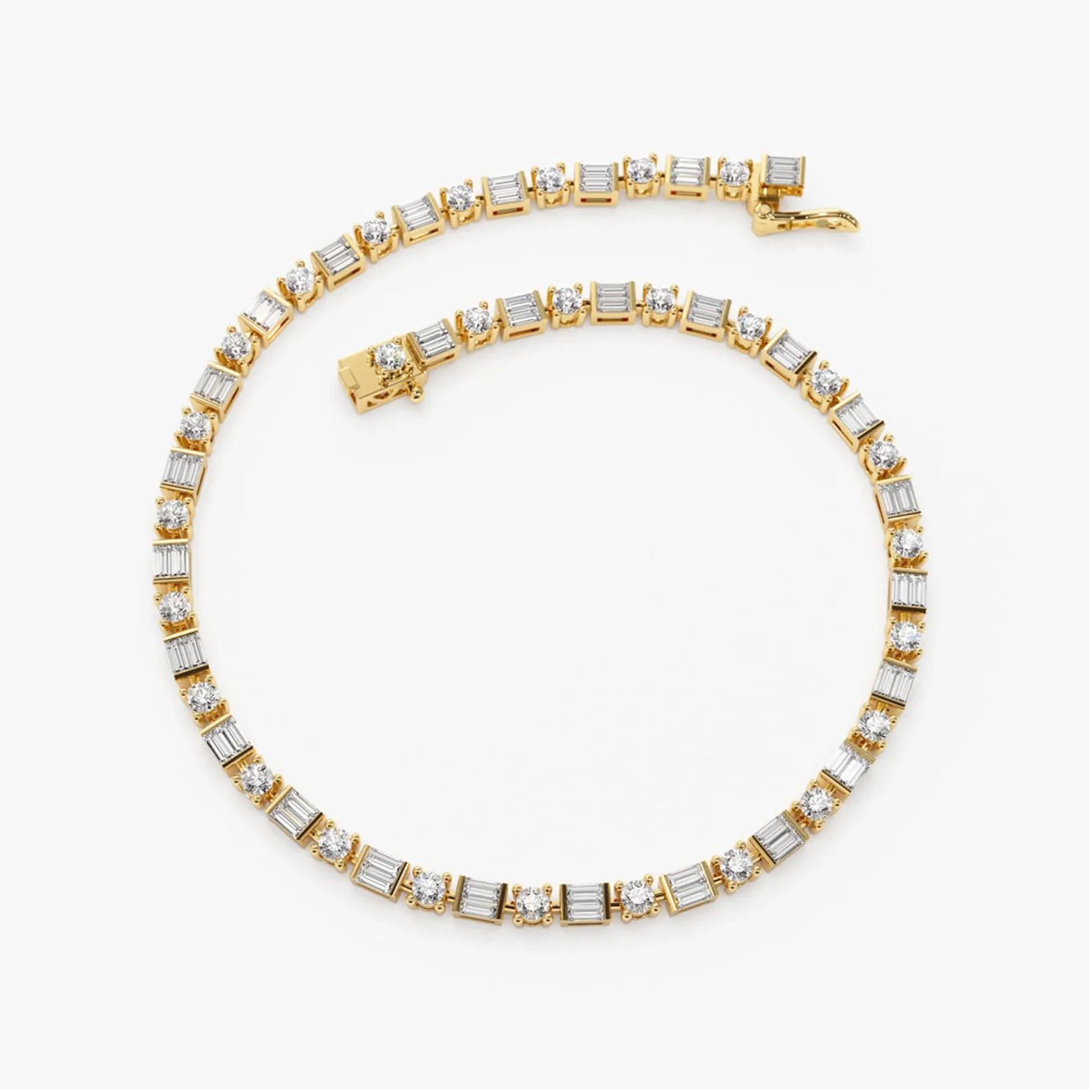 Women’s Gift 2.7Ct Lab Grown Diamond/CVD Tennis Bracelet 14K Yellow Gold Plated