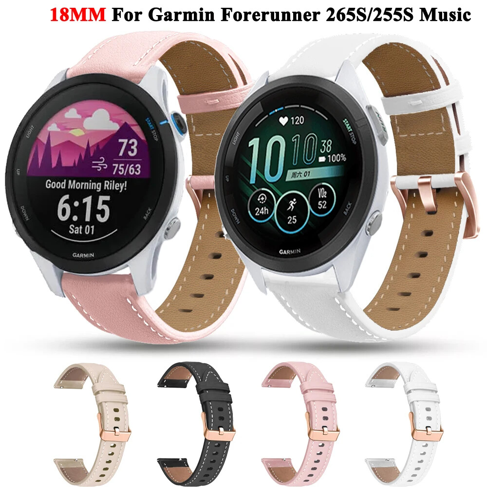 18MM Women Watch Strap For Garmin Forerunner 265S 255S Venu 2S 3S Leather band