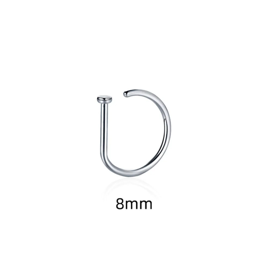 1pc Stainless Steel Fake Nose Ring Punk Style Non-Piercing Septum Clip Jewelry