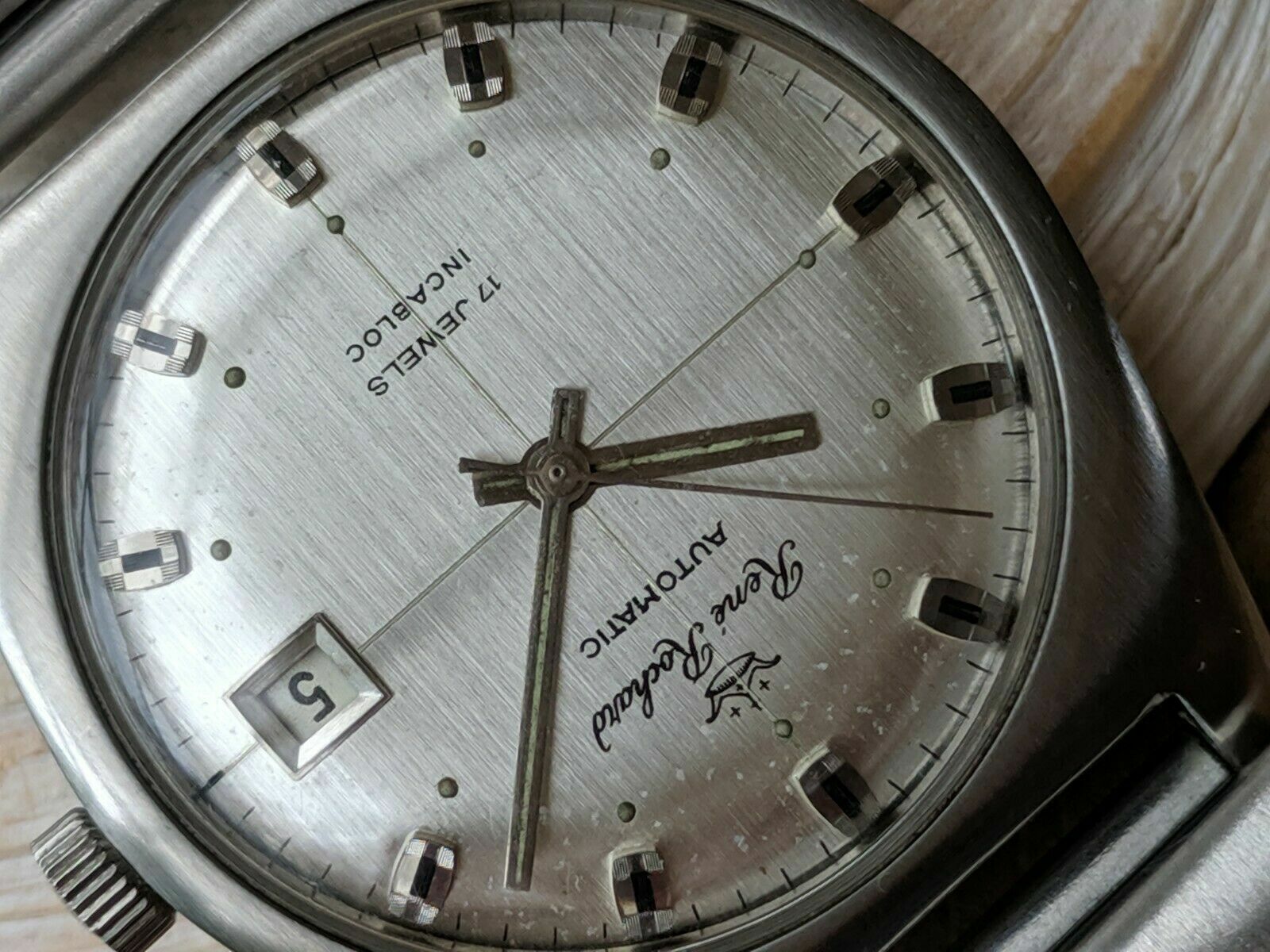 Vintage 1970’s Yema Rene Rochard French Wristmaster w/Warm Patina,All SS Case