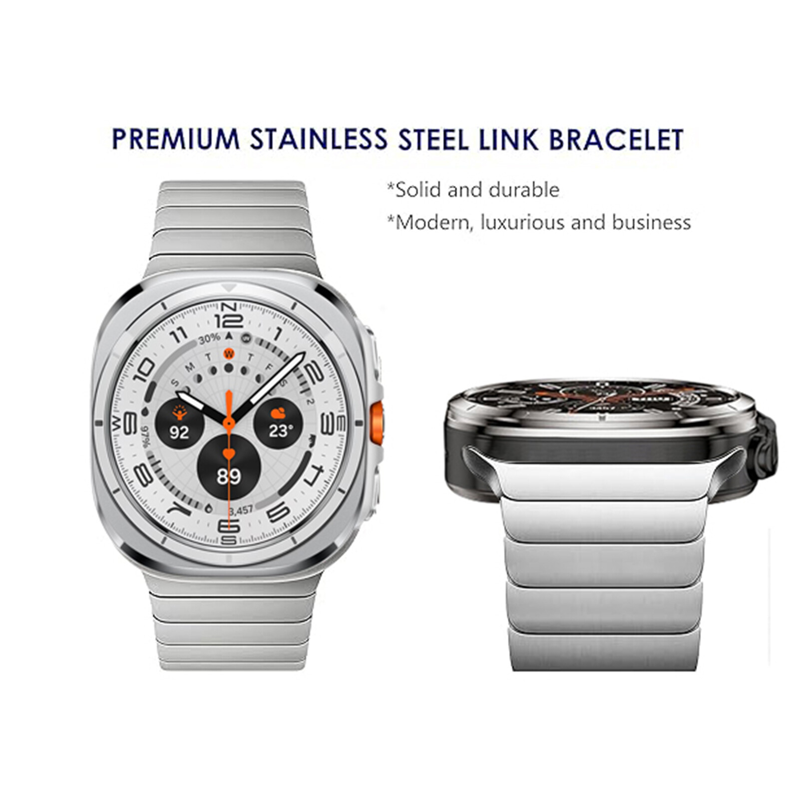 Rugged Titanium Alloy or Stainless Steel Metal Band For Galaxy Watch Ultra 47mm