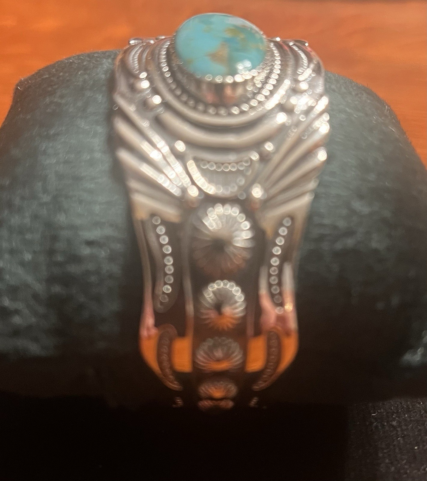 Premium Southwestern Kingman Turquoise Sterling Silver Cuff Bracelet 50 g