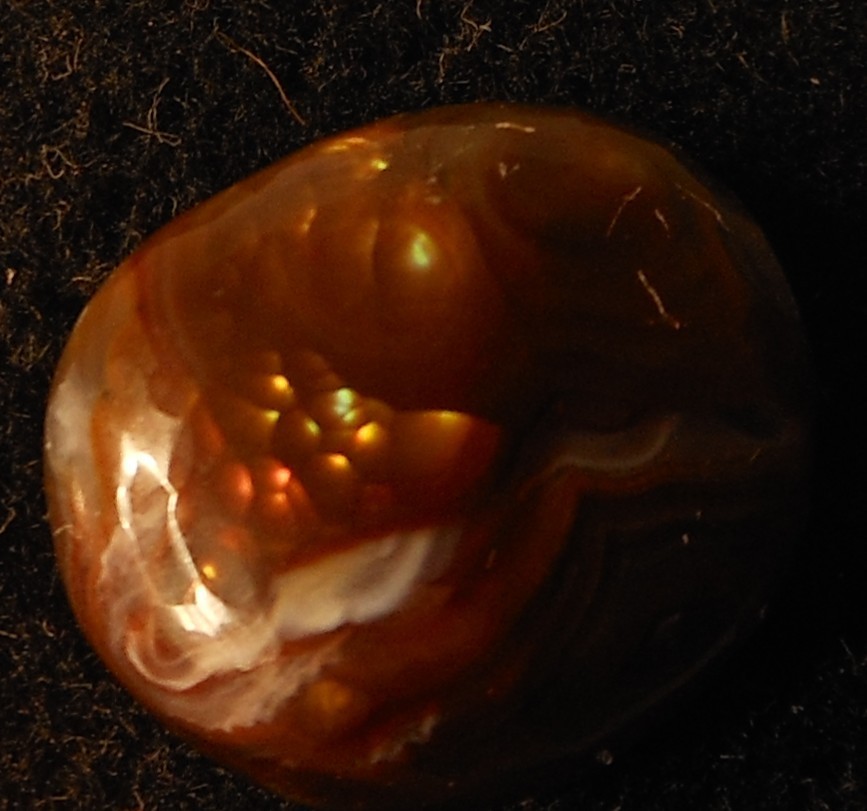 11.50ct Mexican Fire Agate 16mm x 13.5mm x 6.6mm (very bright)