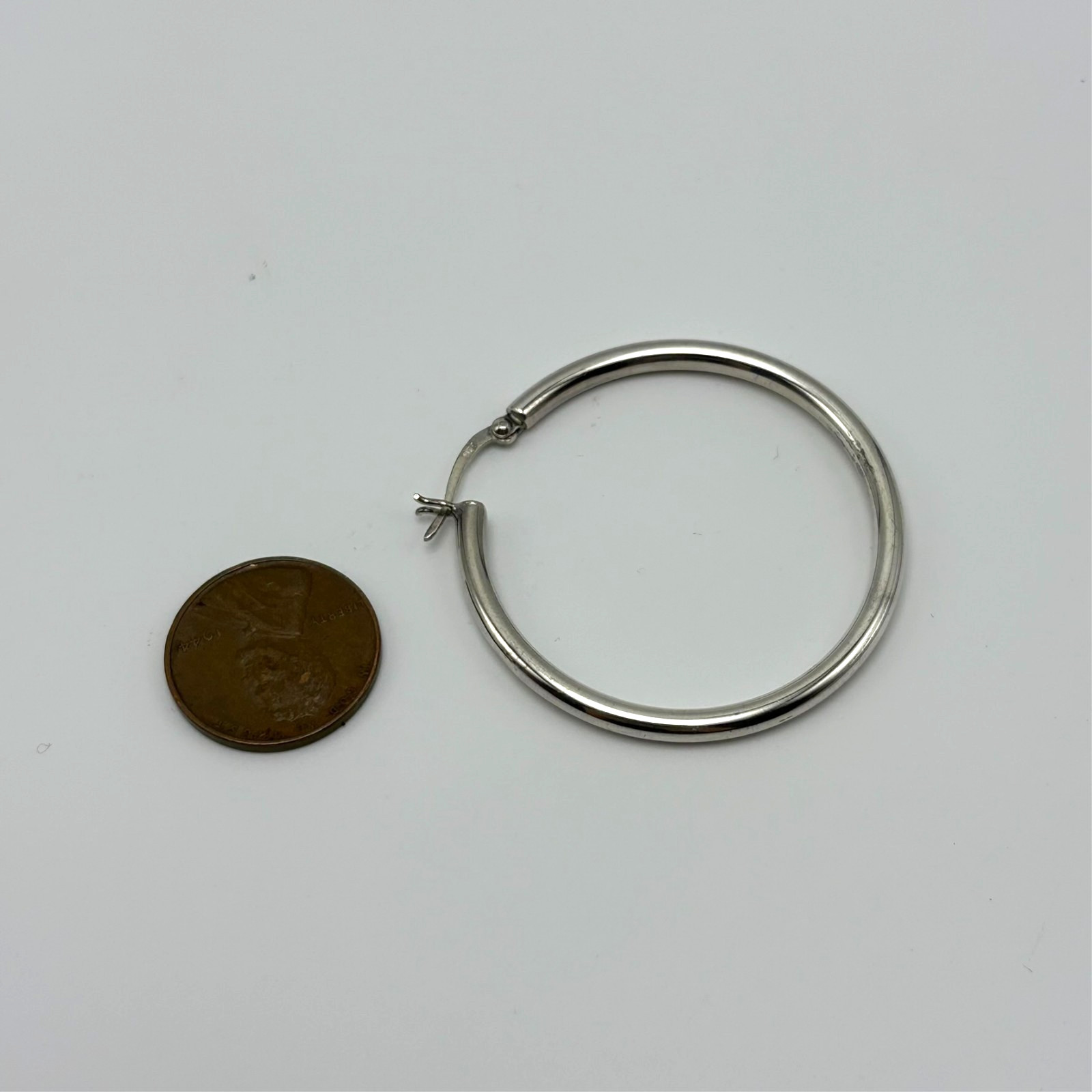 925 Sterling Silver Large Hoop Earrings 50mm Classic Round Endless Hoops