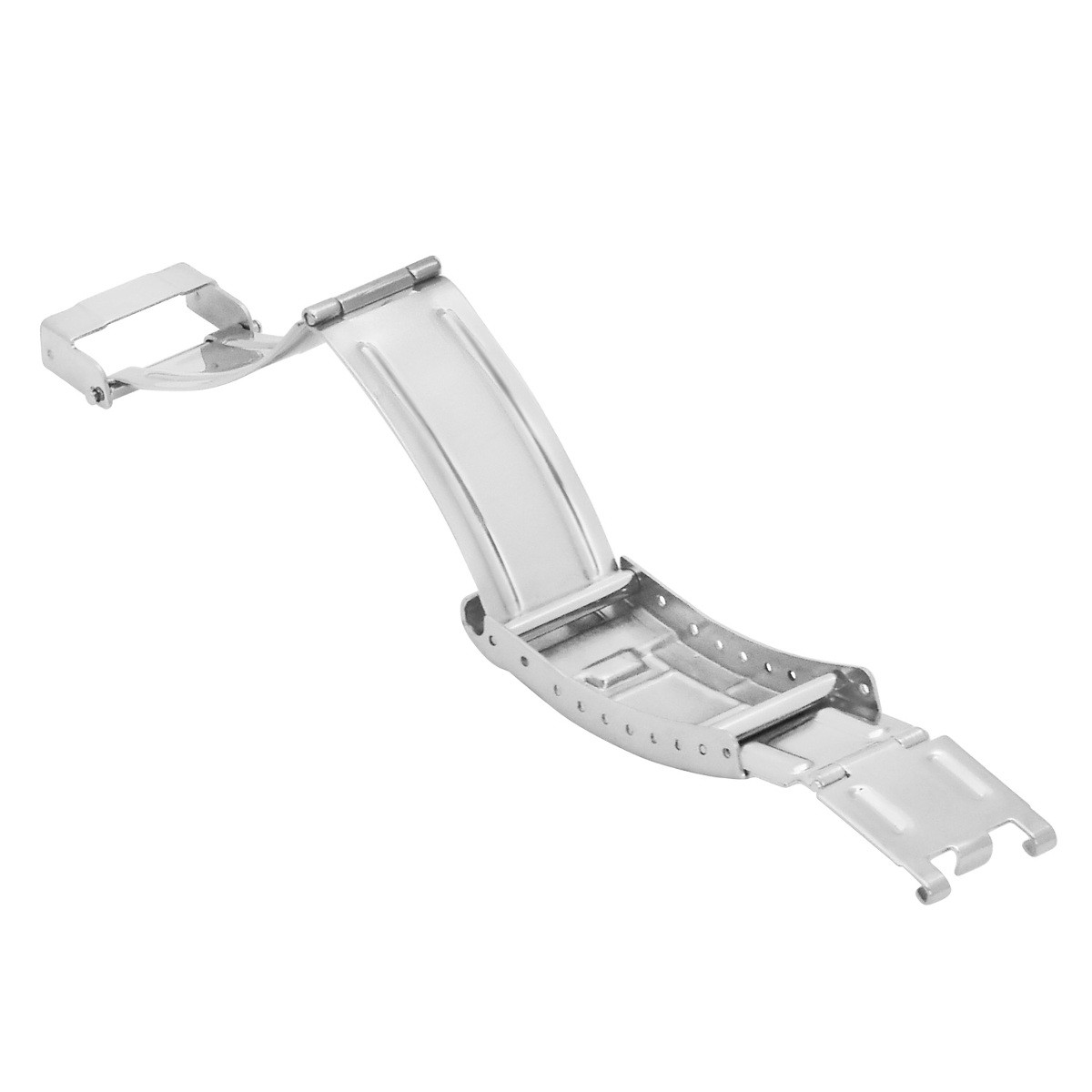 FLIP LOCK CLASP DIVER EXTENSION BUCKLE FOR ROLEX GMT OYSTER WATCH BAND SHINY /CE