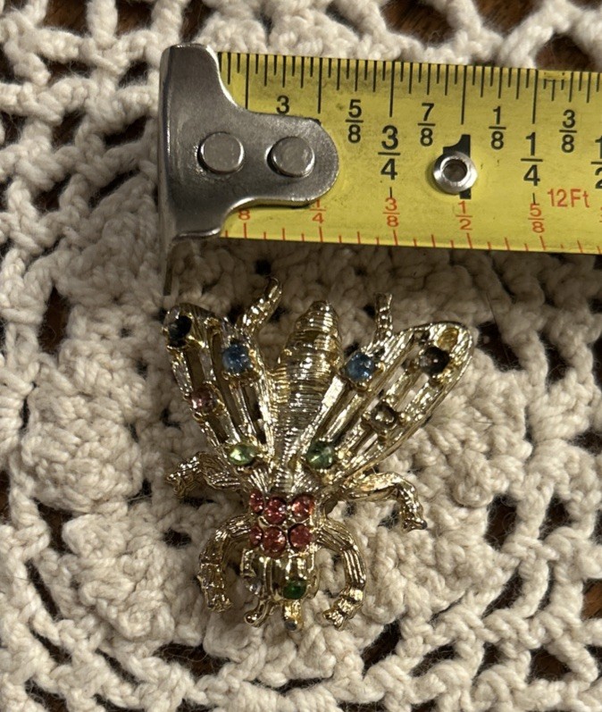 Vintage insect brooch pin multi color rhinestone brooch art nouveau Bee Wasp