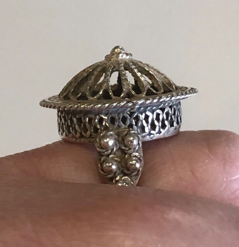 Made in Bulgaria, Ornate, Handmade Crown Ring #1, Sterling Silver 925