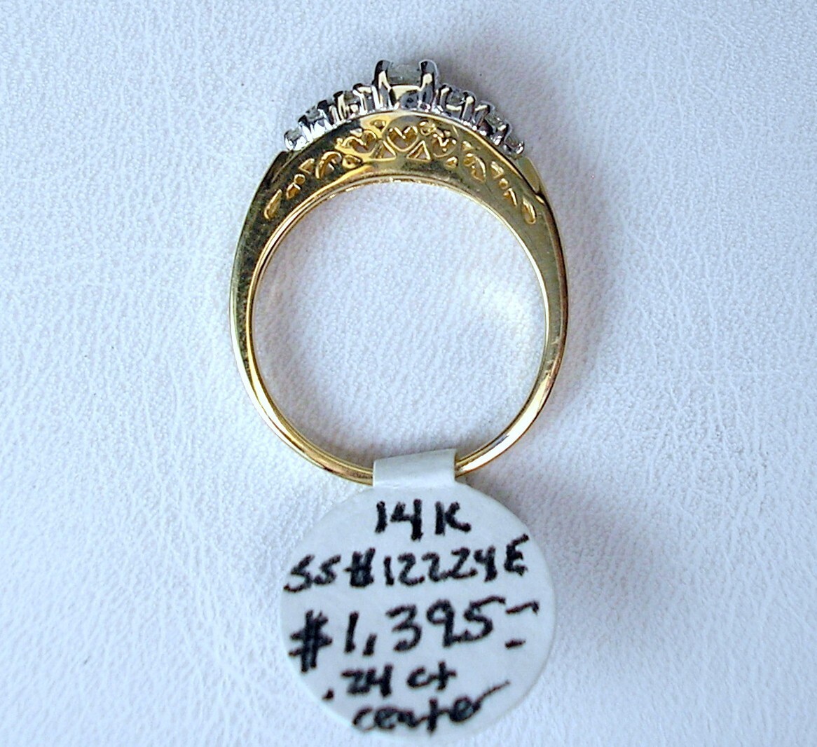 0.24 ct Round 0.43 cttw Natural Diamonds 14K Two-Tone Gold Ring Was $1,395 Video