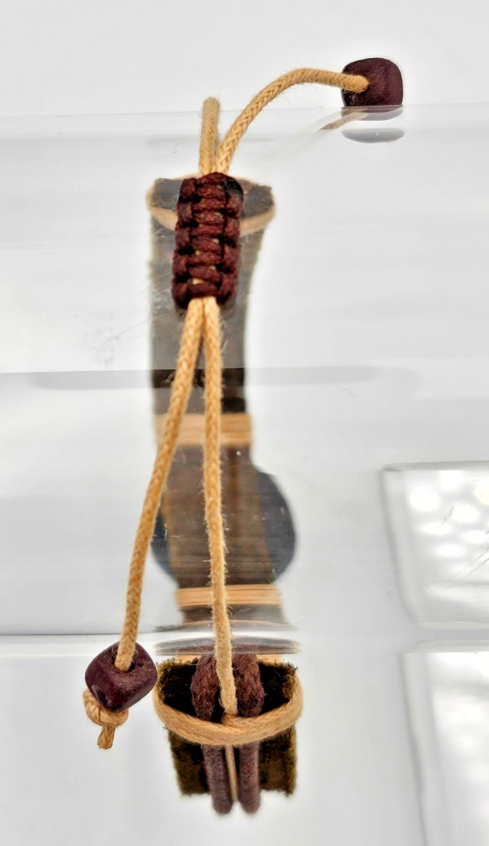 Adjustable Leather Cord Bracelet Engraved Manatee Wood Medallion Boho