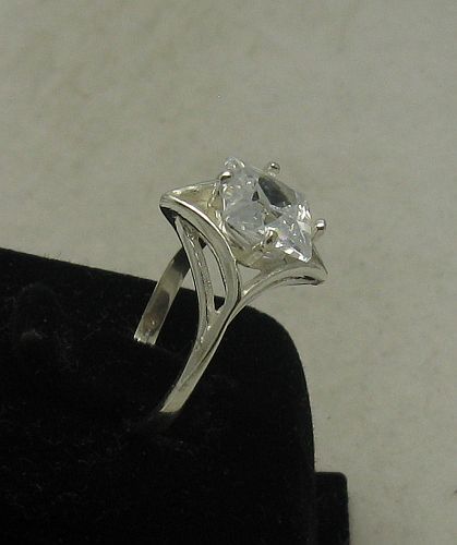 Stylish Sterling Silver Engagement Ring Solid 925 Handmade Perfect Quality
