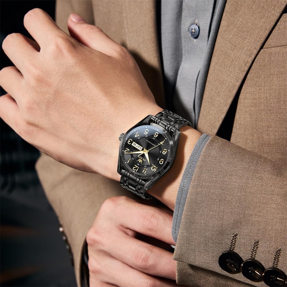 Men’s Quartz Watch – Large Easy-to-Read Numerals, Waterproof, Luminous Date, Cas