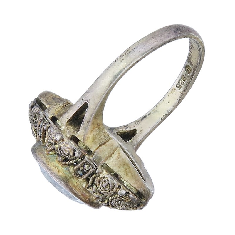Theodor Fahrner ring light blue stone 925 silver