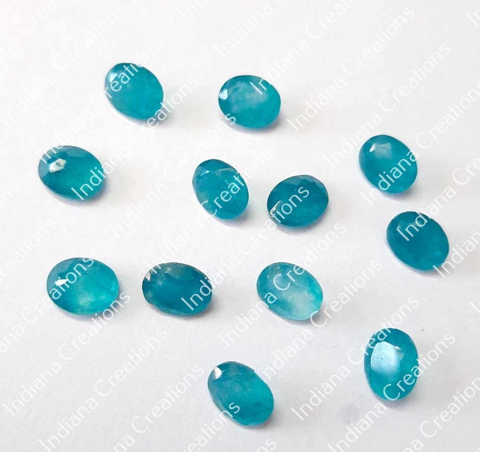 Natural Green White Jade Oval Faceted Cut 6x8mm To 20x25mm Loose Gemstone