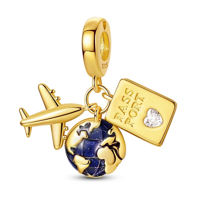 LAZA European 925 Sterling Silver DIY Charm CZ Golden Animal fit Women Bracelet