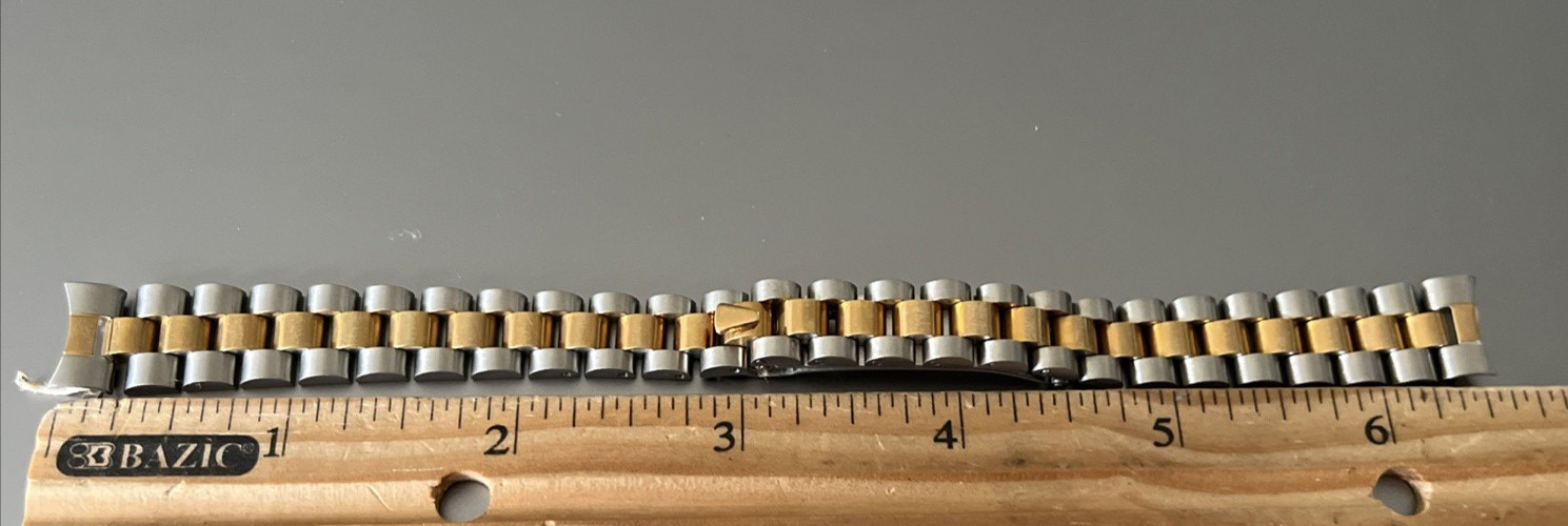 13 mm Watch Bracelet President S/ Steel Two-Tone Mat/Polish Hidden Folding Clasp