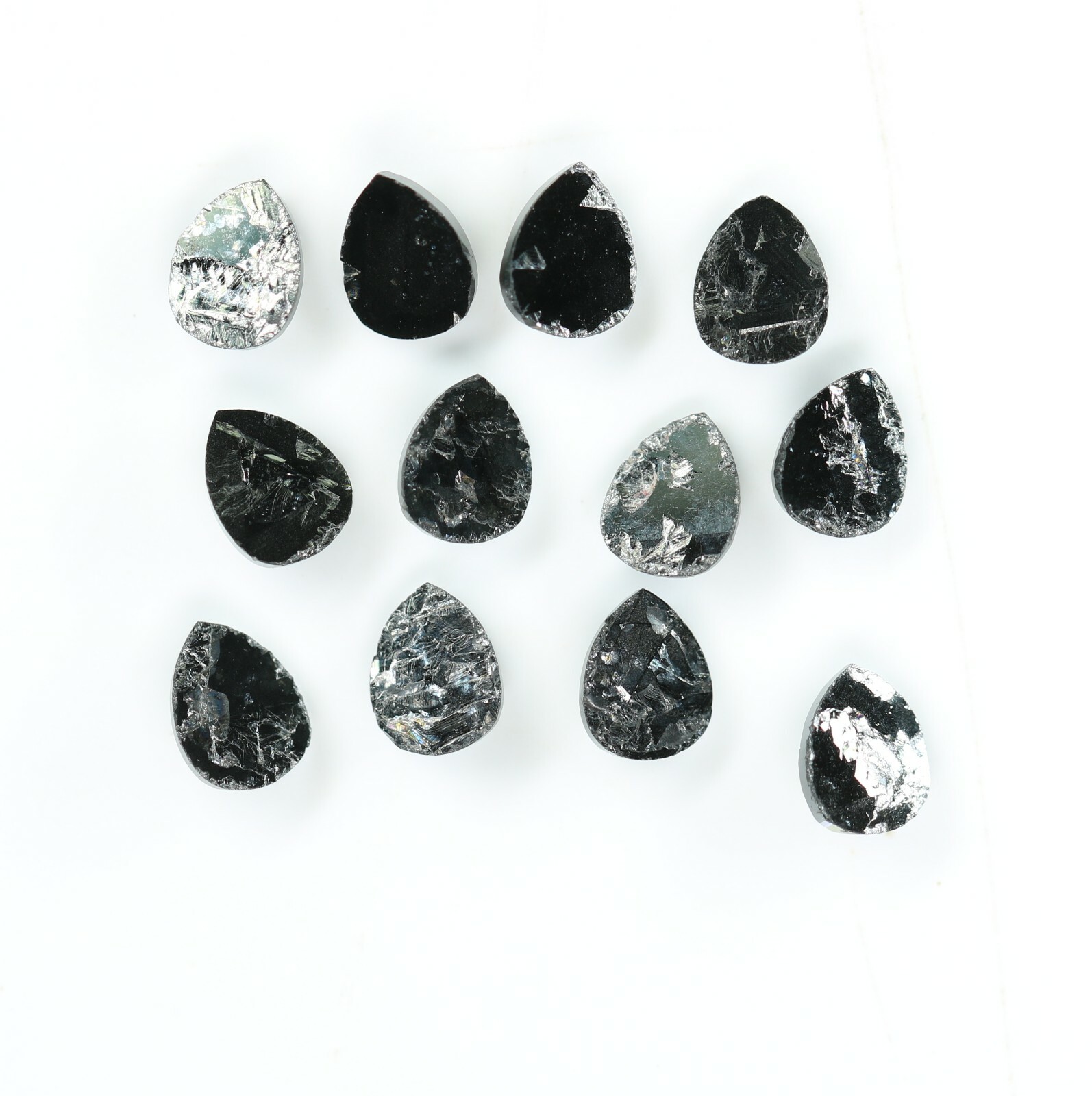 1.87 Carat Black Pear Shape Rose Cut Fancy Loose Polished Diamond – Natural Gems