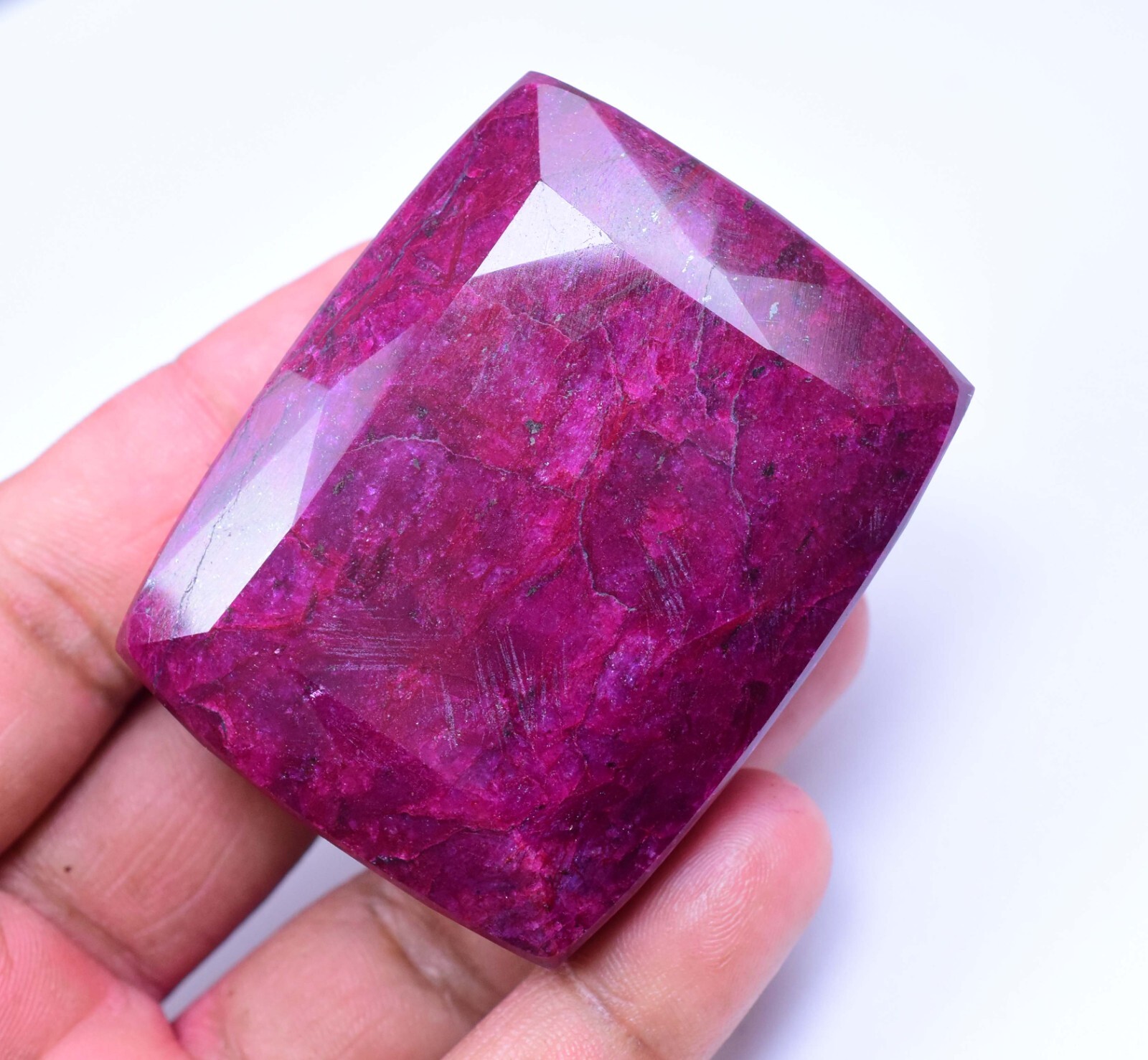 646.5 CT Natural Huge Red Ruby Certified Earth-Mined Cushion Cut Loose Gemstone