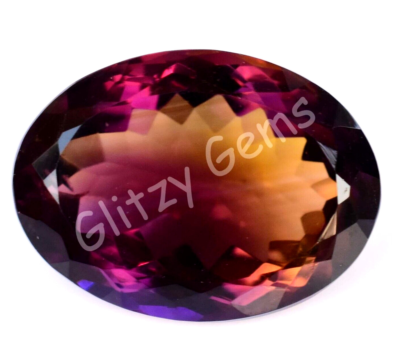 16.20 Ct Natural Bolivia Bi-Color Ametrine Oval Certified Untreated Gemstone