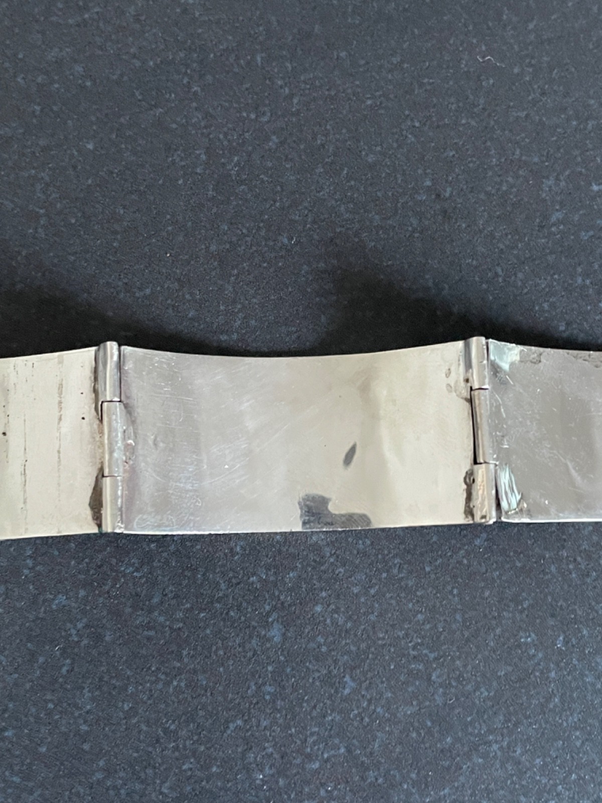 Solid 925 Silver Bracelet from Taxco Mexico Handmade with Green Stone Inlay