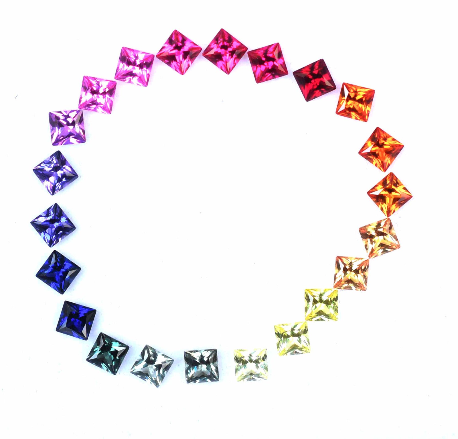 5×5 mm Natural Rainbow Sapphire Princess Cut 22 pcs Stunning Loose Gemstone