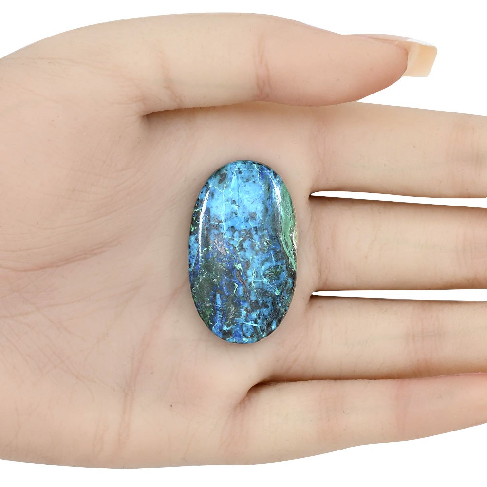 Natural Shattuckite 36.1×21.38×6.35 mm Oval Shape Polished Gemstone LS02586-39