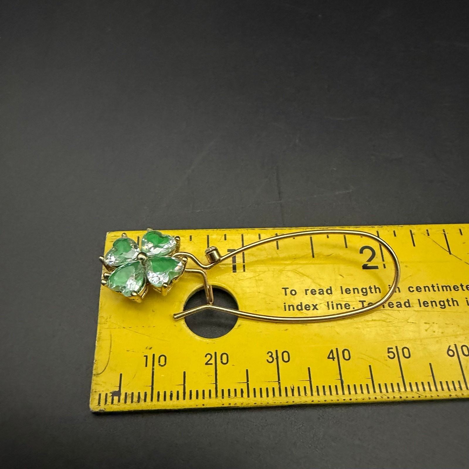 NEW True To Form Hand Painted Shamrock 4 Leaf Clover Earrings ~St Patrick’s Day