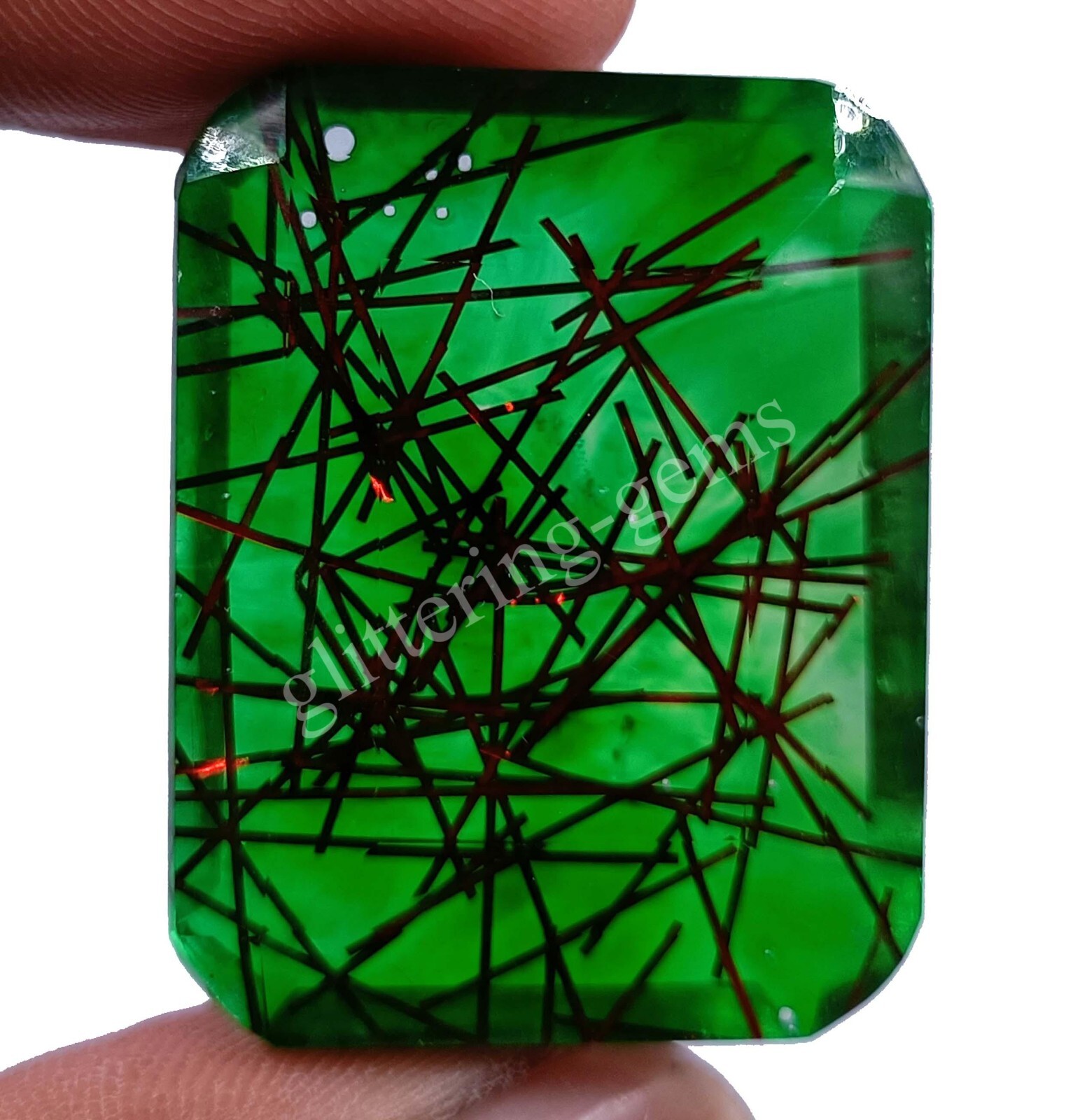 87.70 Ct Emerald BI Color Quartz Ametrine Doublet IGL Transparent Loose Gems M25