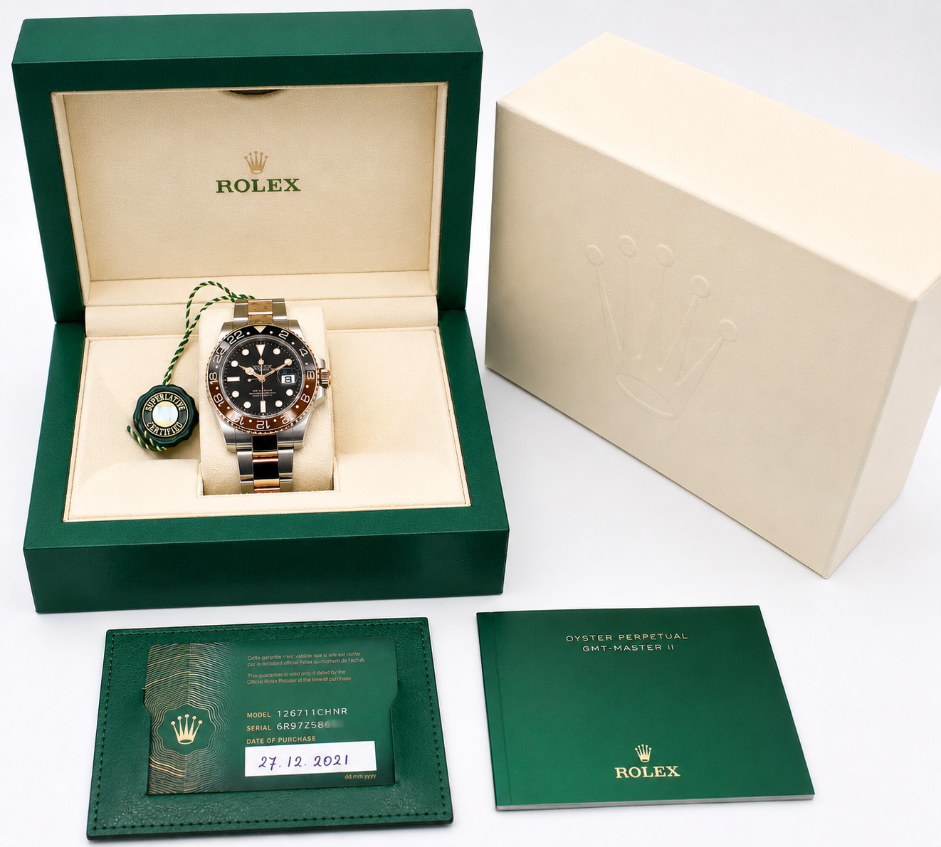 Rolex GMT-Master II 126711CHNR Root Beer 40mm Oystersteel Everose 2021 Box & Pap