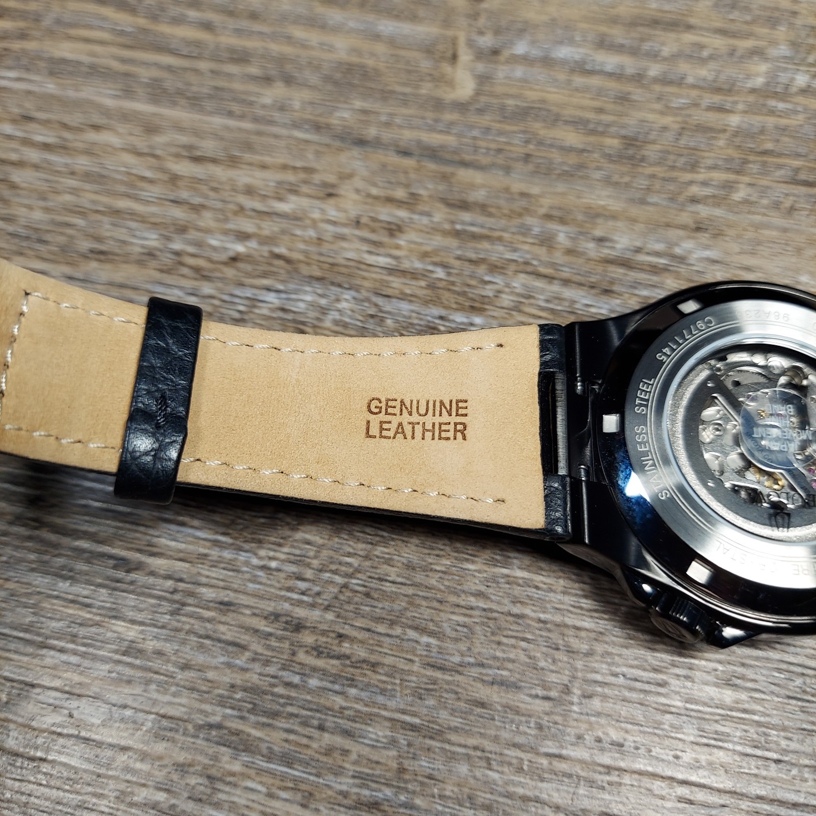 Bulova Men’s Maquina Automatic Black Leather Strap Watch 98A238 | Never Worn