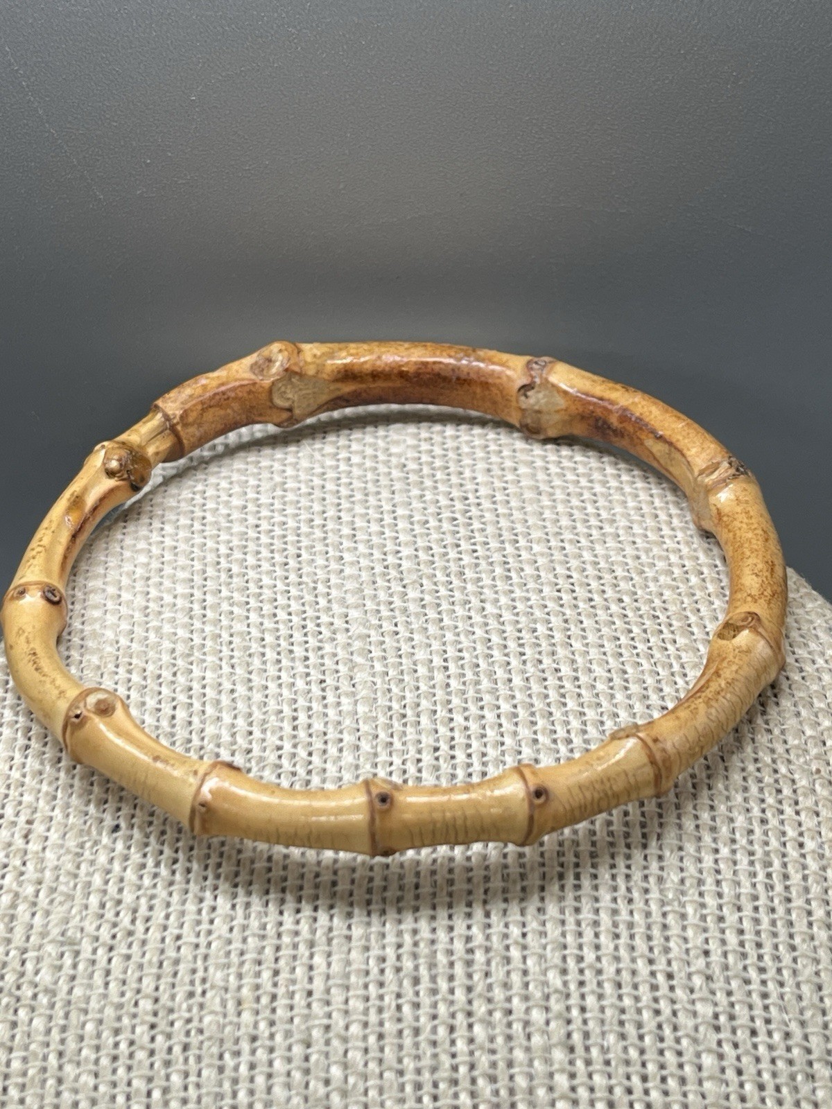 Vintage light brown bamboo Wood bangle Bracelet 8″