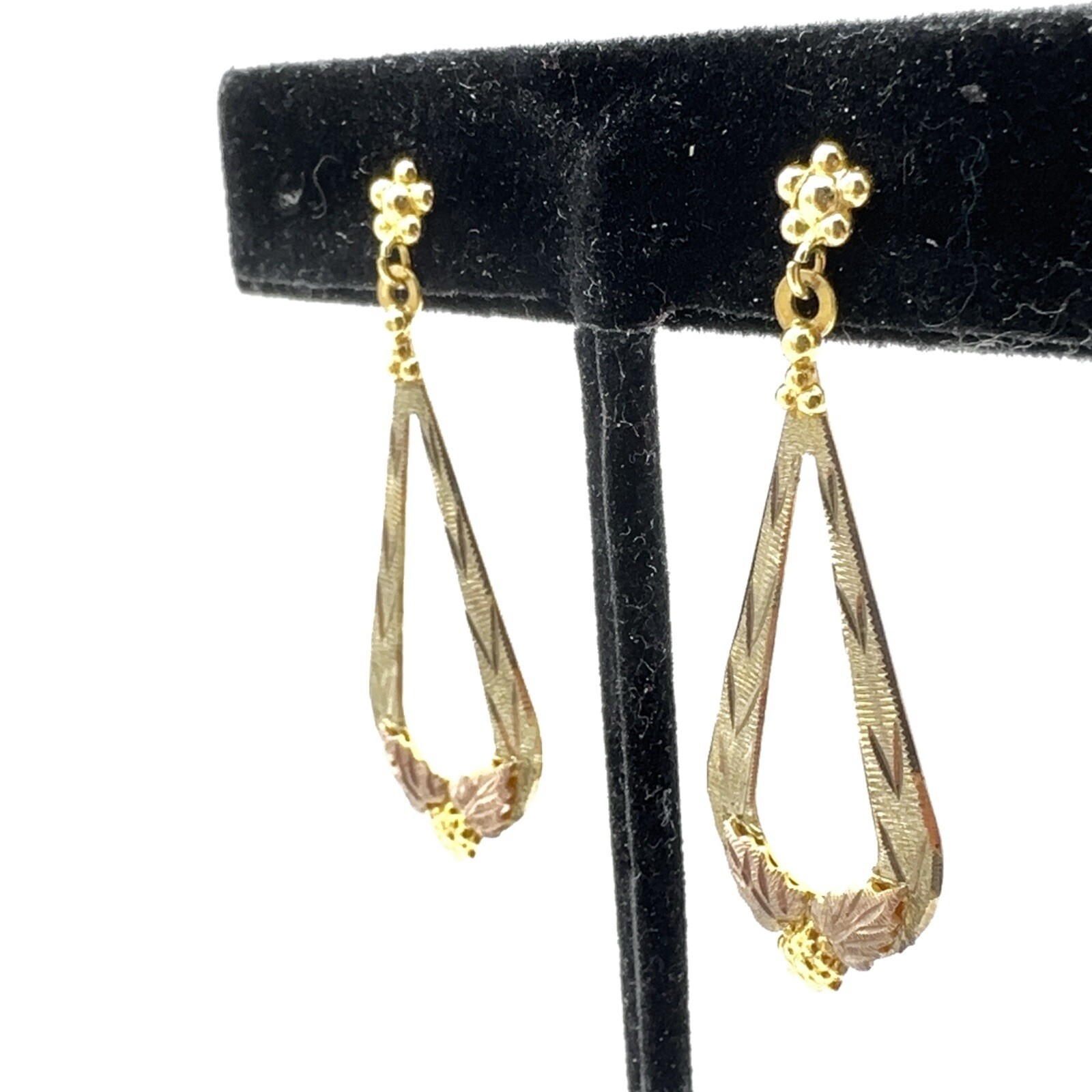 10K Black Hills Gold earrings – $723 Landstrom’s textured open teardrop dangle
