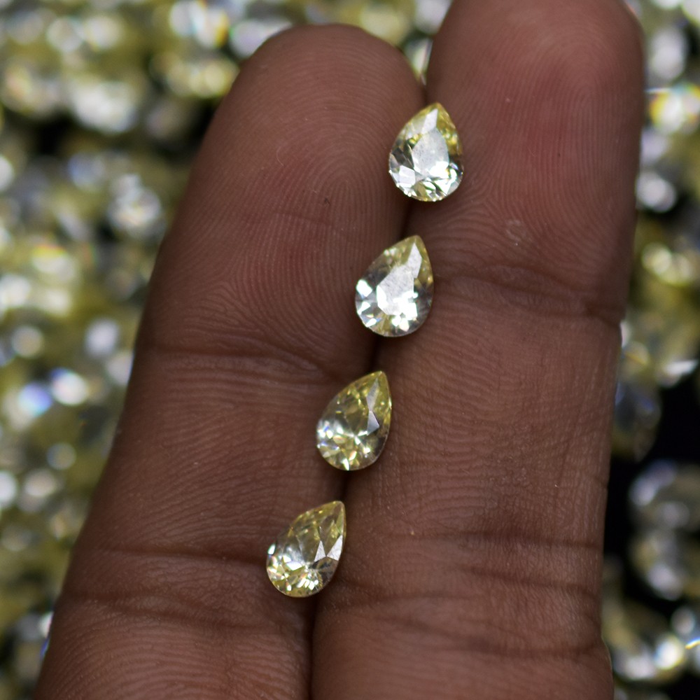 Natural Yellow Sapphire Pear Cut 6 Pcs 7×5 mm Lot Certified Gems Gift For Him