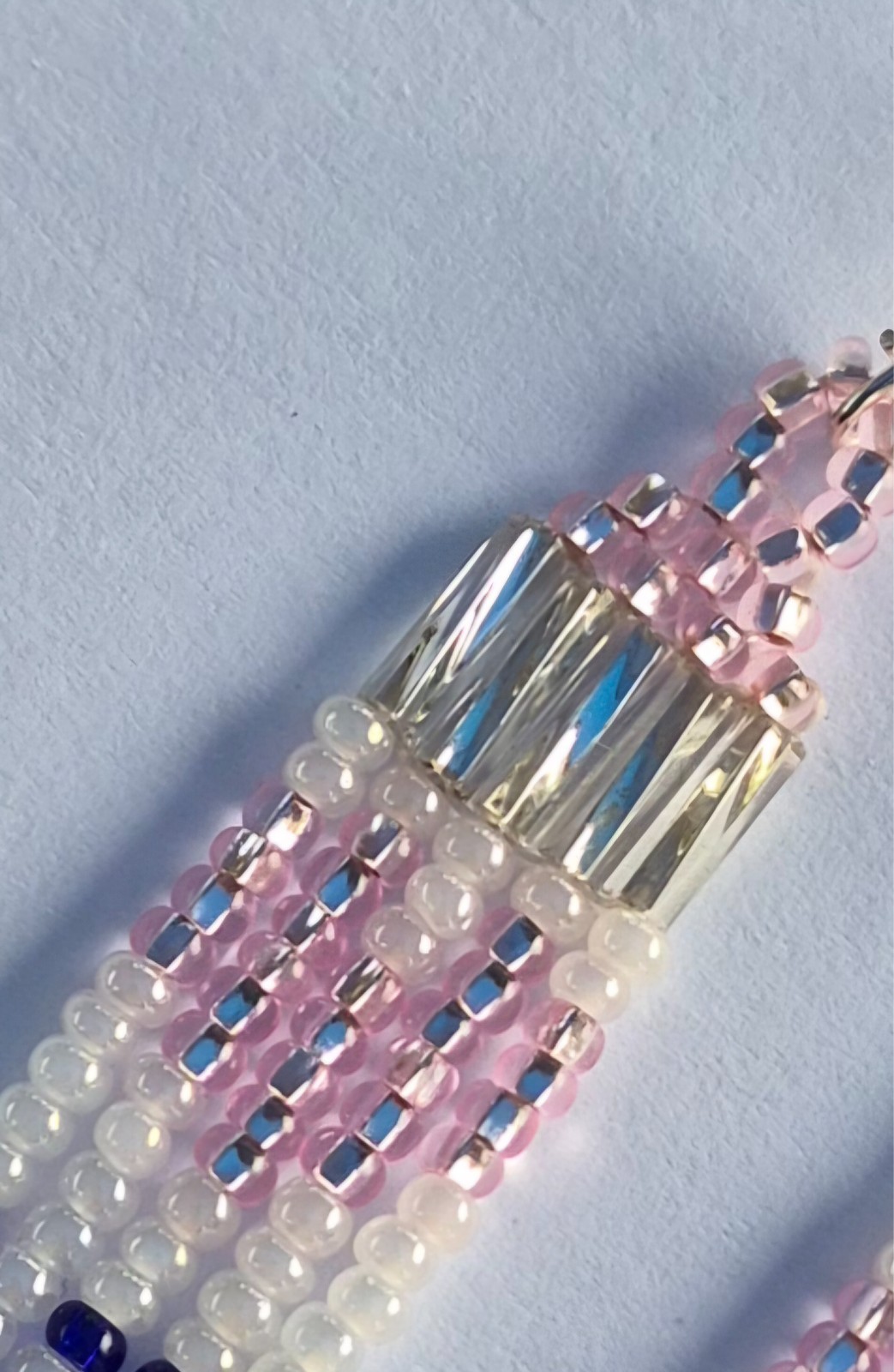 Native American Beaded 12th Woman Team Spirit Earrings with pink hearts