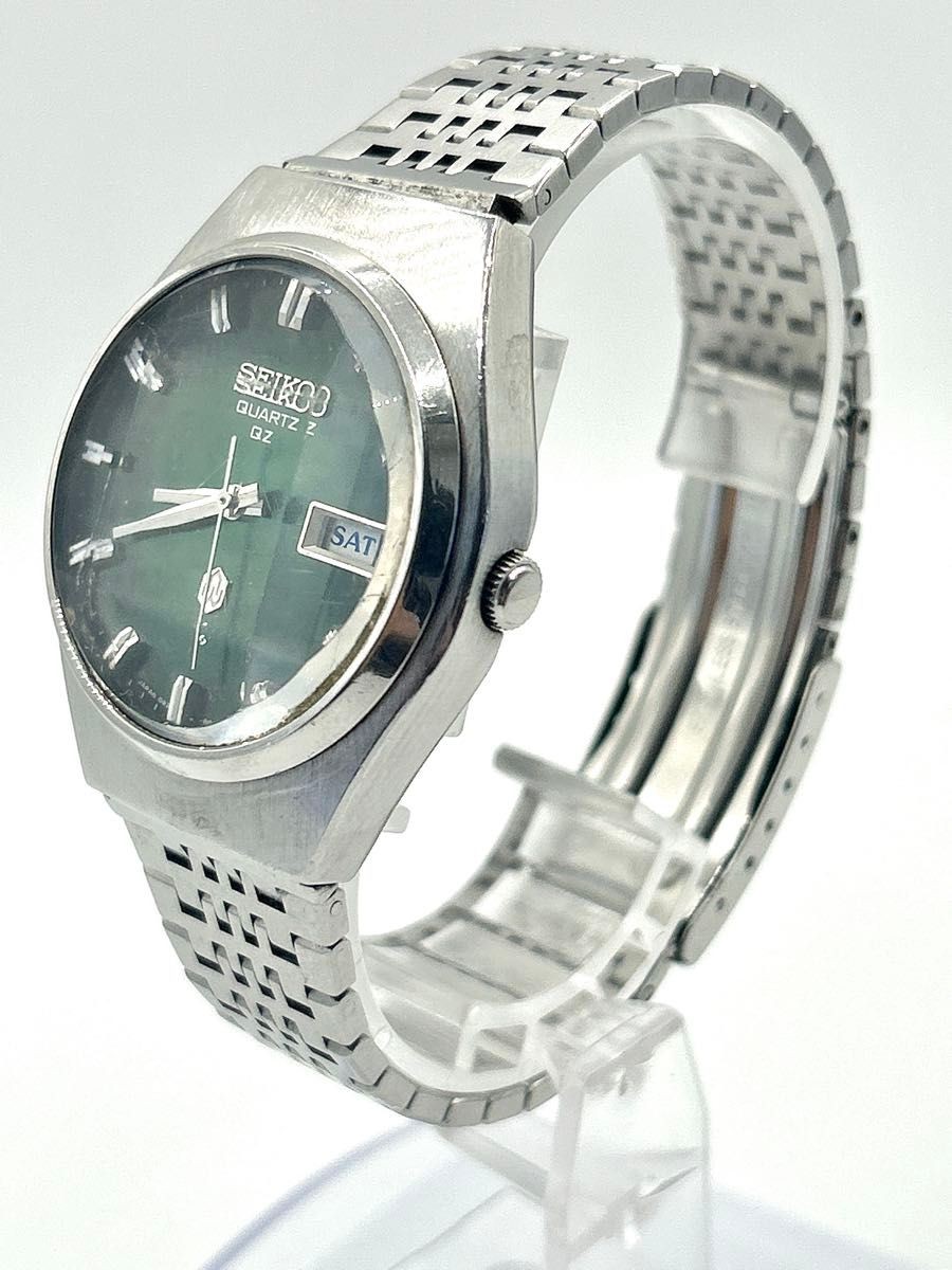 Seiko 0923-8020-G Day-Date Green Dial Quartz Men’s Watch From Japan
