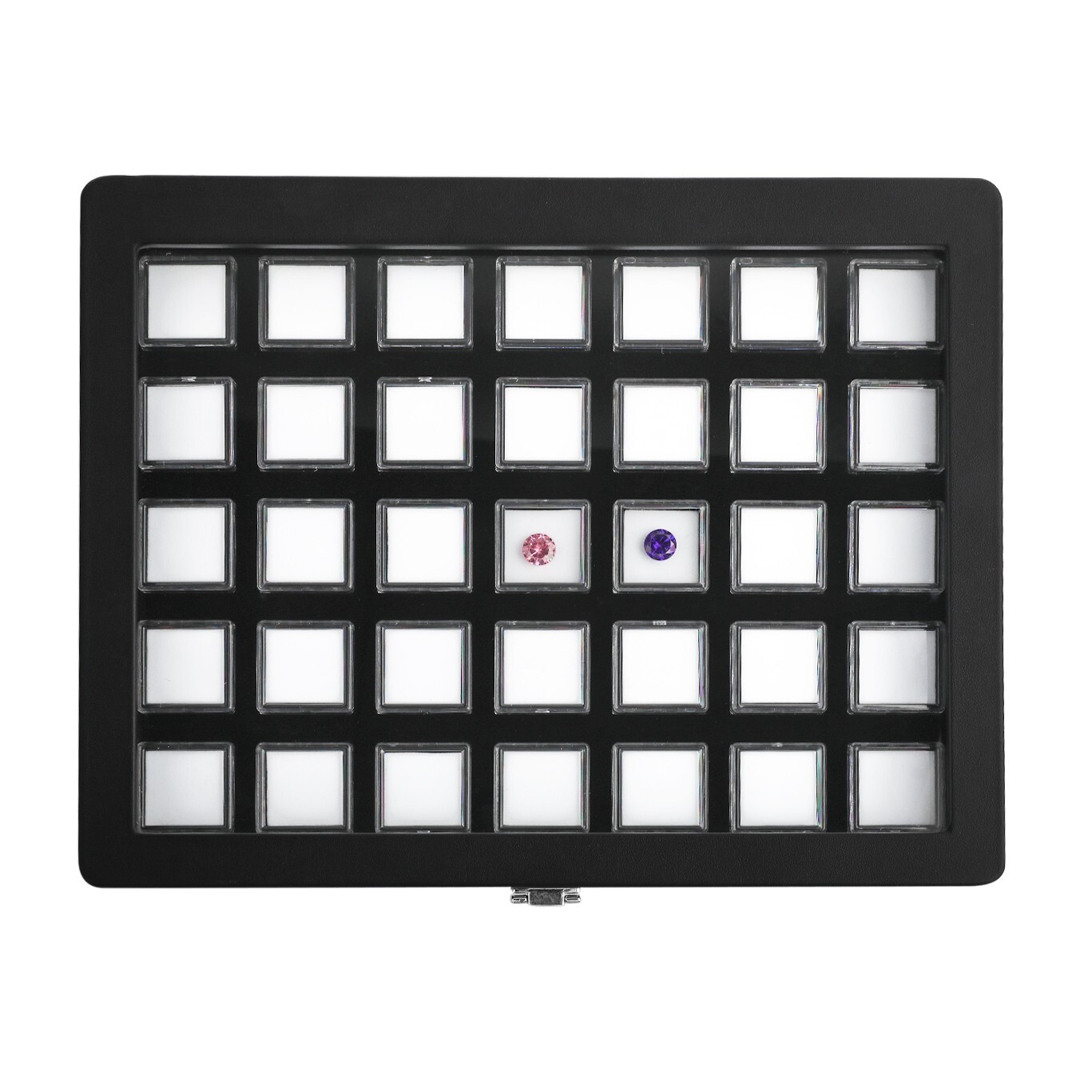 GemTrue Luxurious Lockable Gemstone Display Box with Viewing Window DK21654-35W