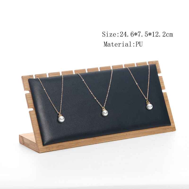 Bamboo Necklace Pendant Jewelry Display Holder Rack Organizer Storage Case