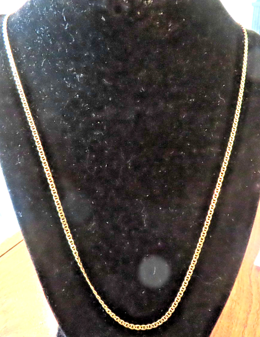 PRB Real Solid 14K Yellow Gold Thin Mariner Link Chain Necklace 24″LONG 2.5 mm