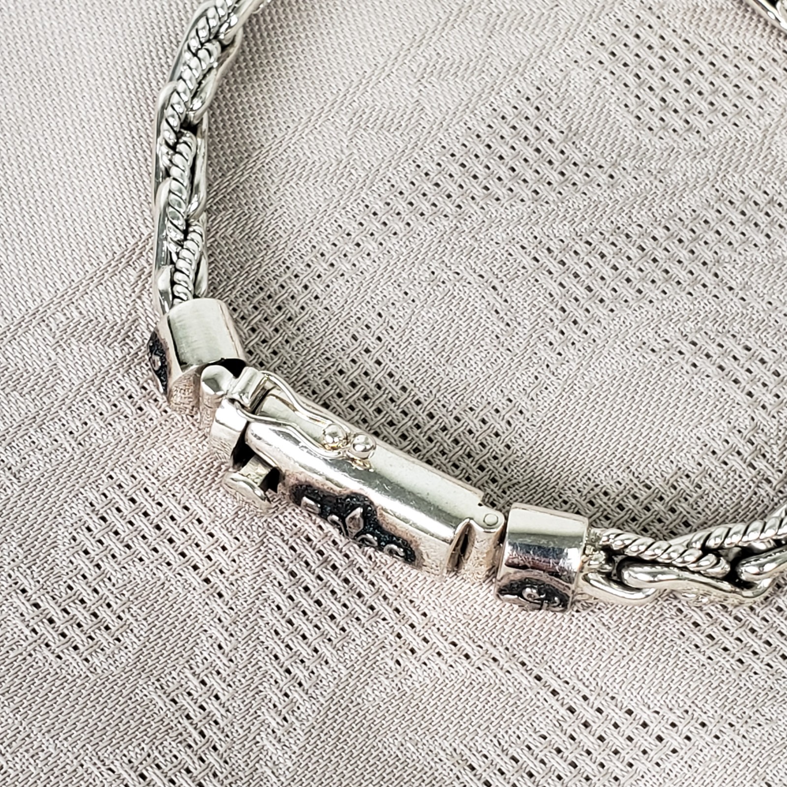 Vintage Phillip Gavriel PG Sterling Silver Woven Fleur-De-Lis ⚜ Bracelet RCI