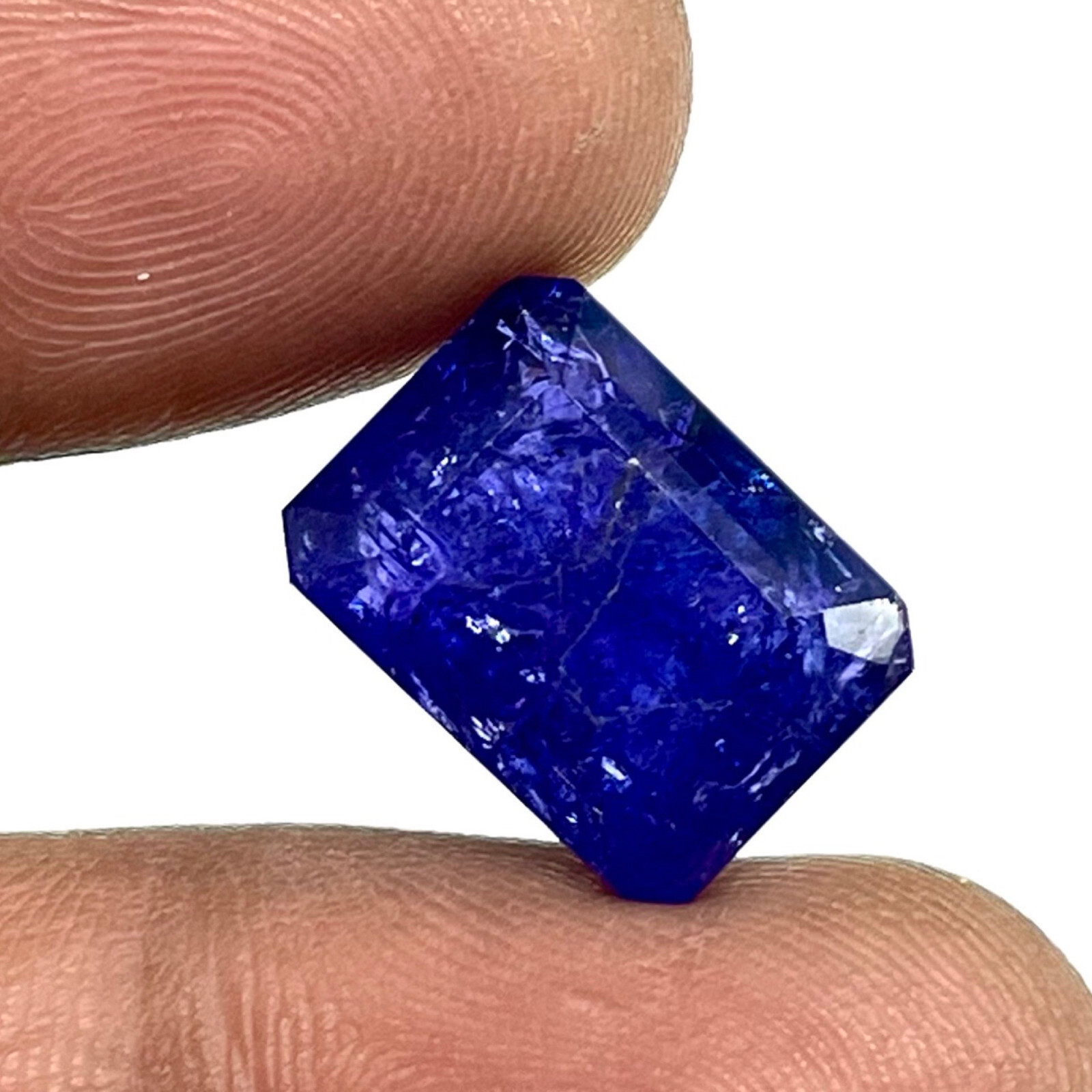 Certified 13.90 Cts Natural Tanzanite Emerald Cut Vibrant Blue A+ Loose Gemstone
