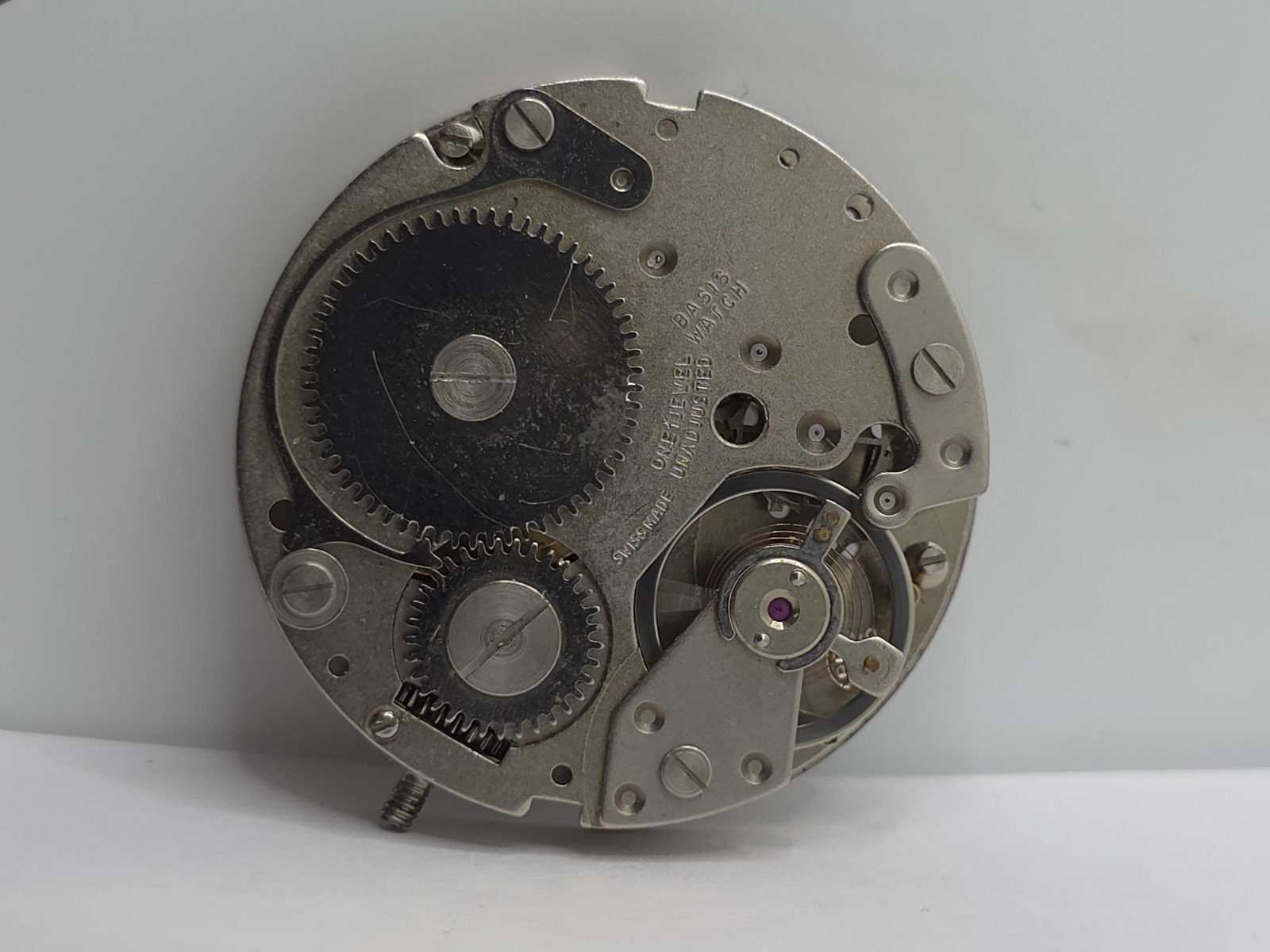 Vintage ORION Watch Movement Cal. BFG 866 Black Dial 2 Hands Main Spring Parts