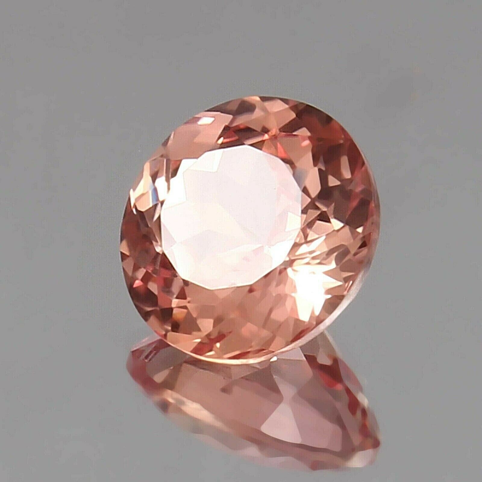 Natural Ceylon Padparadscha Sapphire Certified 6.5 Ct ROUND Cut Loose Gemstone