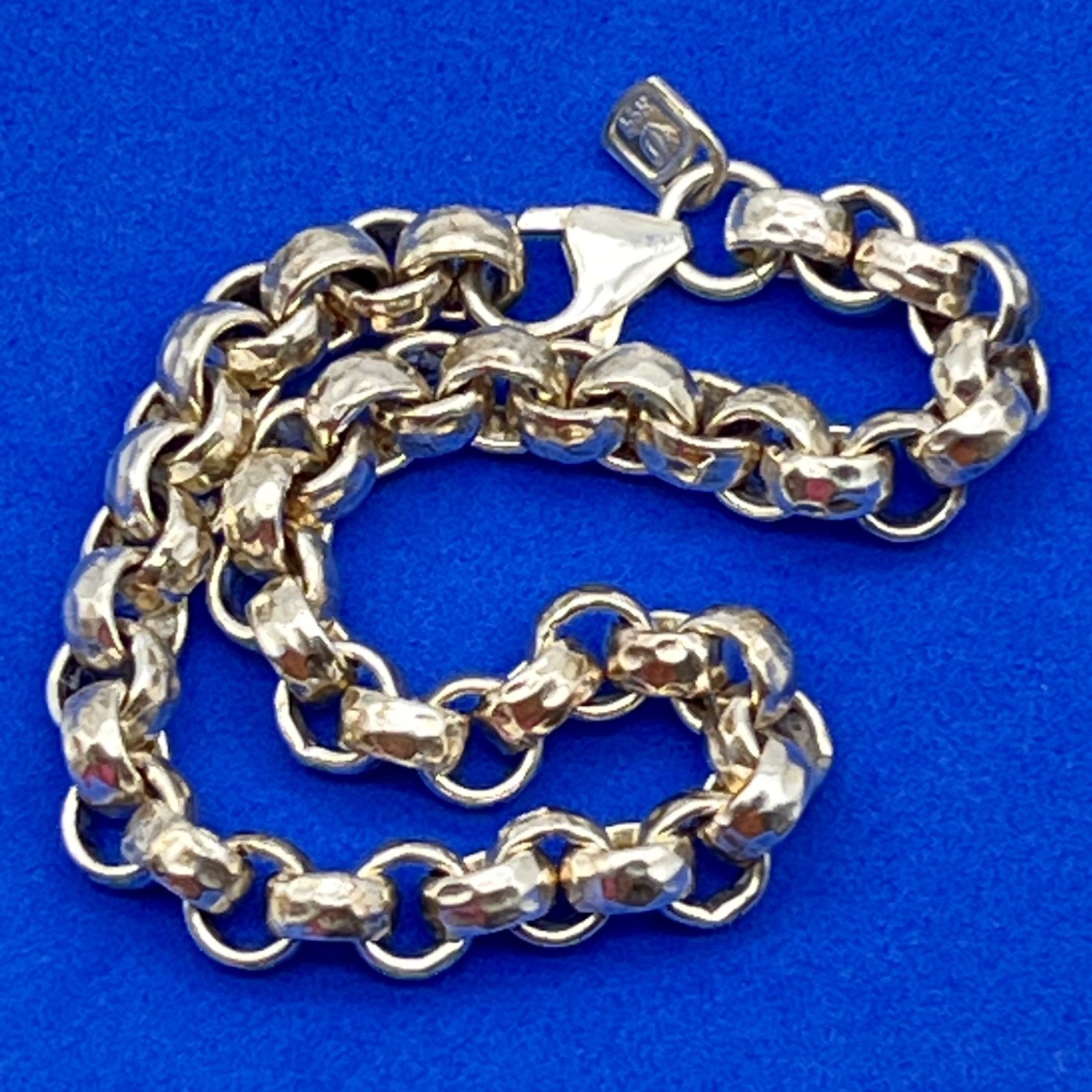 999 Fine Silver Bracelet Chunky Rolo Belcher Links 25 Grams 7″