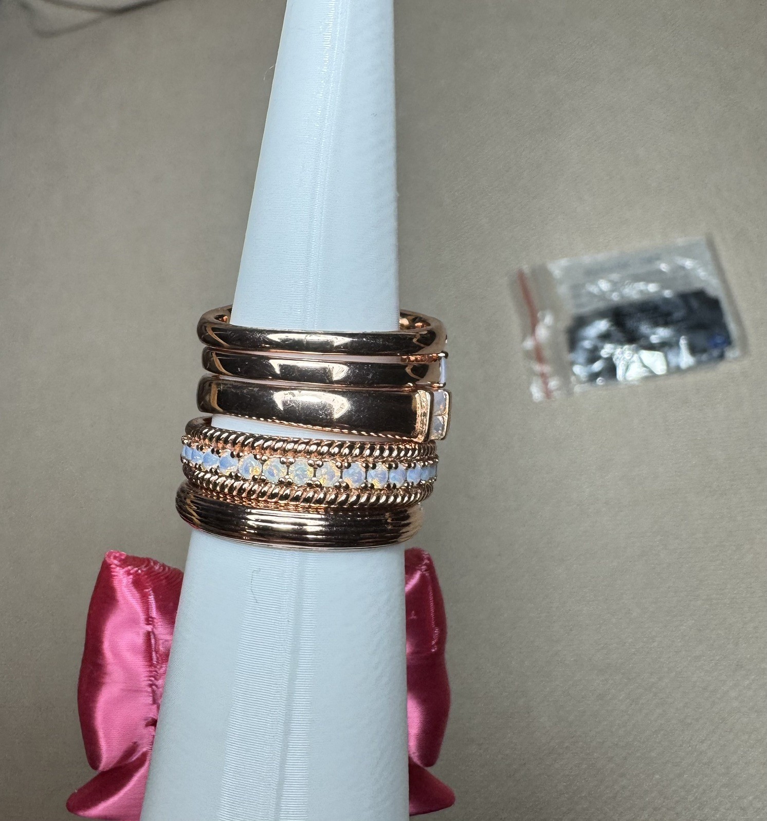 Bomb Party Rings RARE UNICORN Delicates Moonstone on Rose Gold Size 10