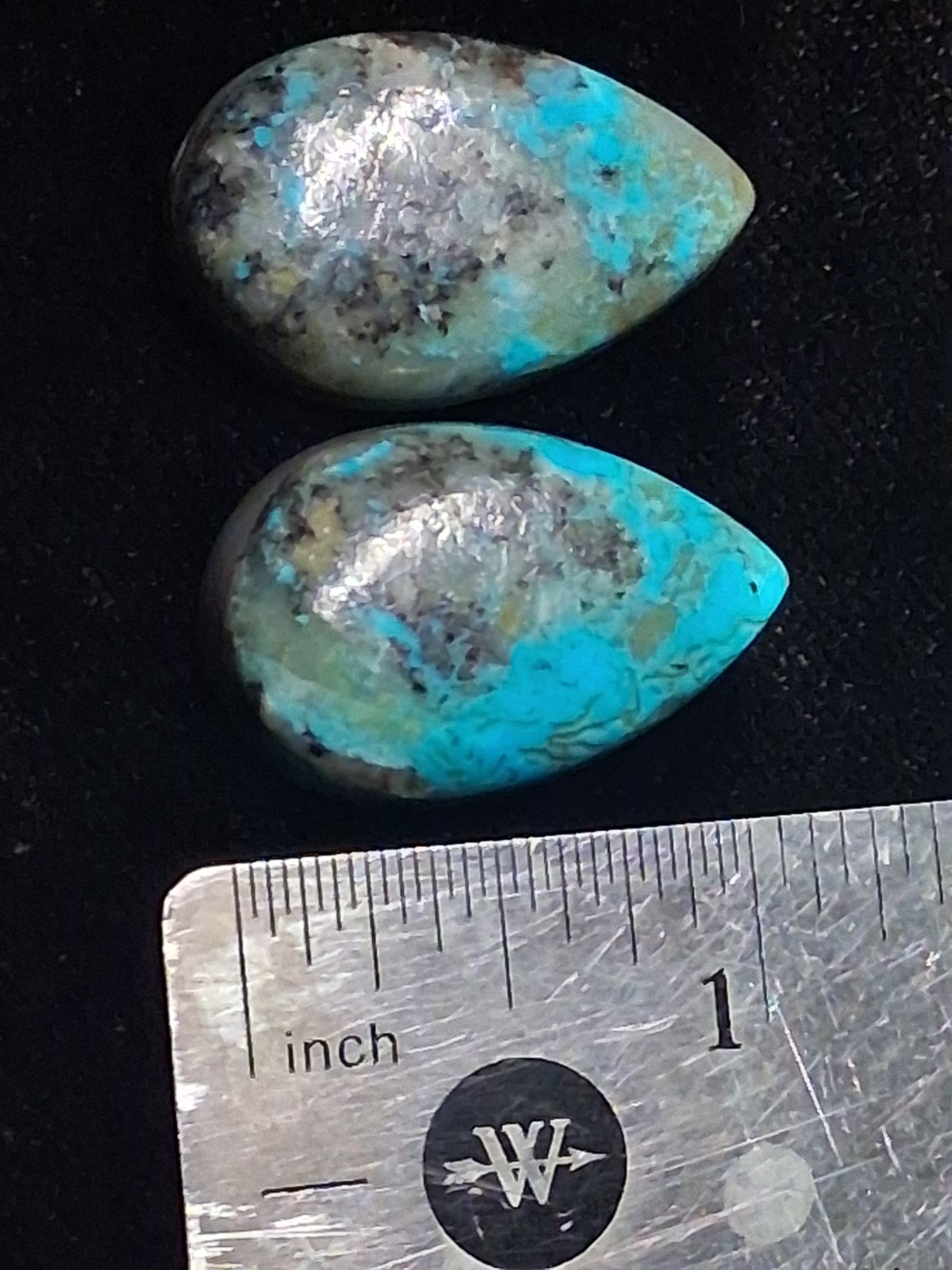Beautiful Kingman Turquoise Cabochon Pair 40 Carats (Perfect For Earrings)
