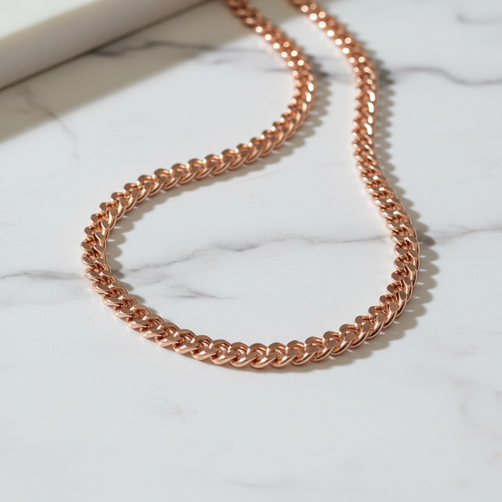 Pure Copper Cuban 12mm Chain Necklace Curb Link Arthritis Therapy 163gr Necklace