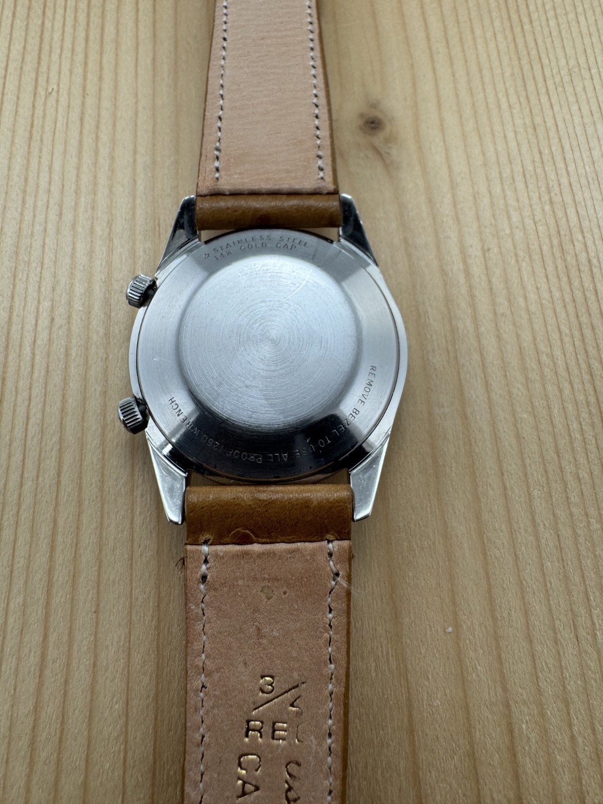 LECOULTRE MEMOVOX ALARM DATE STAINLESS STEEL AND GOLD-CAP 35MM HAND-WIND RARE!