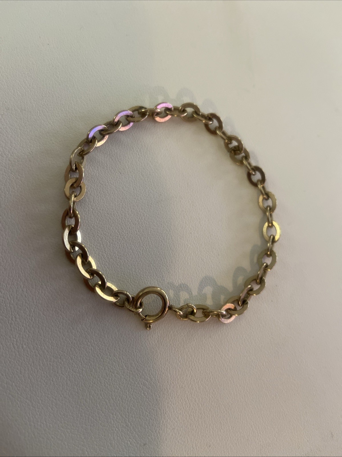 Vintage 12K Gold Filled Oval Link Chain Bracelet 7.25″