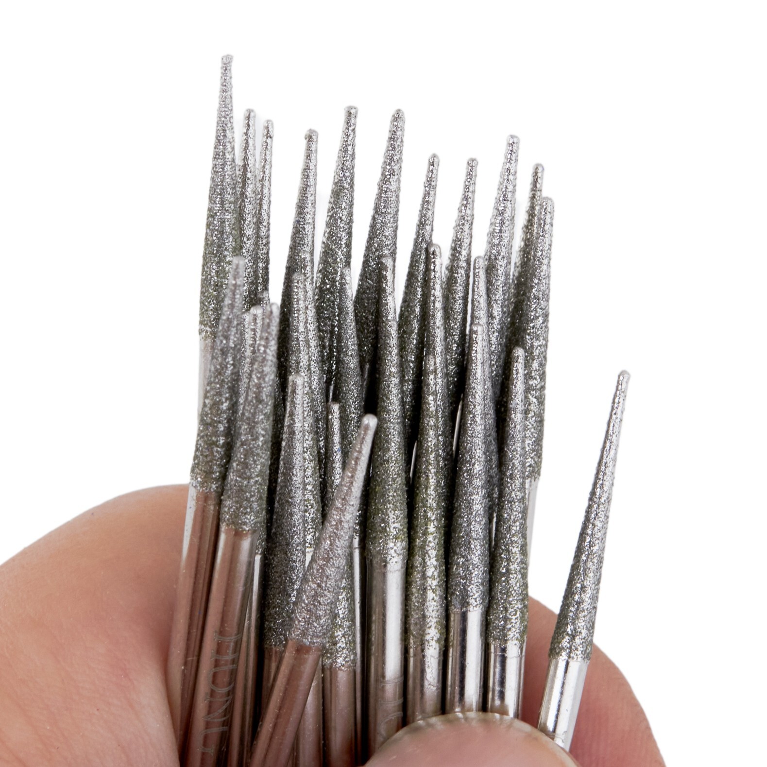 30Pcs 3.2mm Tapered Point Diamond Grinding Bit 1/8″ Cone Rotary Burrs for Dremel